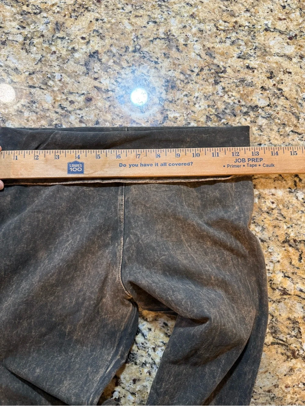 T-Party Fold Over brown Mineral Wash yoga Pilates flare Leggings Womens Sz small - Picture 4 of 6